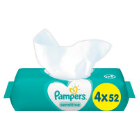 Салфетки влажные Pampers Sensitive Quadro 4х52шт(цена за 52шт)