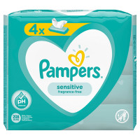 Салфетки влажные Pampers Sensitive Quadro 4х52шт(цена за 52шт)