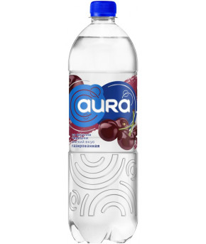 Вода Aura питьевая газированная со вкусом черешни 1,0л