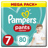 Подгузники-трусики Pampers Pants 7 (17>кг) 80шт (2 части, цена за 40шт)