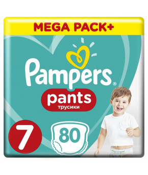 Подгузники-трусики Pampers Pants 7 (17>кг) 80шт (2 части, цена за 40шт)