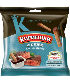 Сухарики Кириешки ржаные стейк с соусом Барбекью 60г