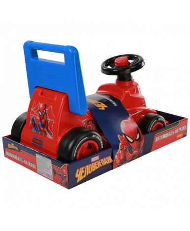Автомобиль-каталка Полесье Marvel гоночный Человек-паук в лотке