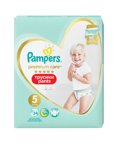 Подгузники-трусики Pampers Premium Care 5 (12-17кг) 34шт