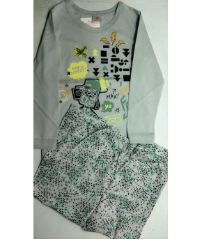 Пижама для мальчика Свiтанак фуфайка+брюки (светло-серый+рассыпной) р-р 134,140-68