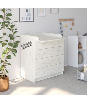 Комод Атон Odin шимо светлый/белый 4ящика