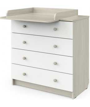 Комод Атон Odin шимо светлый/белый 4ящика