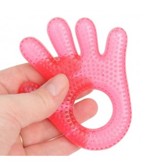 Прорезыватель Крошка Я Ладошка охлаждающий красный