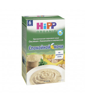 Каша Hipp зерновая овсяная с бананами и мелиссой Спокойной ночи безмолочная 200г