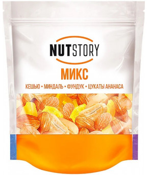Микс орехово-фруктовый Nut Story кешью, миндаль, фундук, ананас 150г