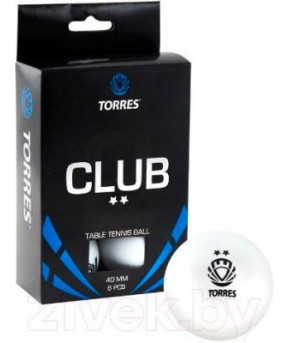 Набор мячей для настольного тенниса Torres Club 6шт