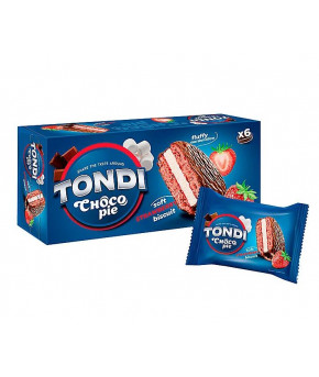 Печенье Tondi Choco Pie глазированное клубничное 180г