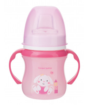 Поильник Canpol обучающий Easy Start Sweet fun с силиконовым носиком розовый 6+ 120мл