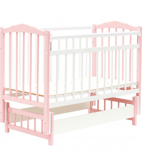 Кровать детская Bambini Classic 11, белый/розовый