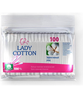 Палочки ватные Lady Cotton в пакете 100 шт