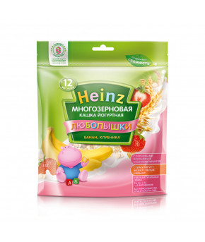 Каша Heinz любопышки многозерновая йогуртная банан клубника мягкая упаковка 200г
