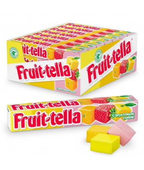 Жевательная резинка Fruitella со вкусом яблока ананаса клубники апельсина и банана 41г