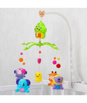 Каруселька Крошка я Домик Джунгли №2 с пластиковыми игрушками (на батарейках)