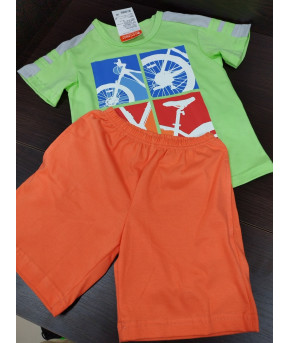 Комплект для мальчика Свiтанак джемпер+шорты салатовый+оранжевый р-р 98, 98-56