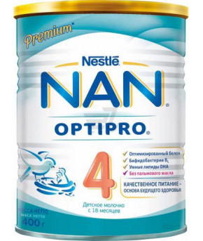 Смесь Nestle NAN 4 OPTIPRO молочная 400г