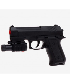 Пистолет пневматический Glock Агент с лазером и фонариком стреляет пульками 6мм (в коробке)