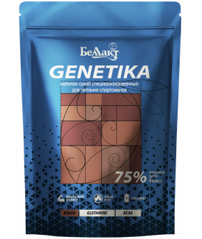 Специализированный продукт Genetika для питания спортсменов 75% Glutamine+BCAA какао 900г