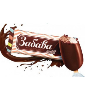 Мороженое-пломбир на палочке Забава двухслойное Ваниль-какао в глазури 70г