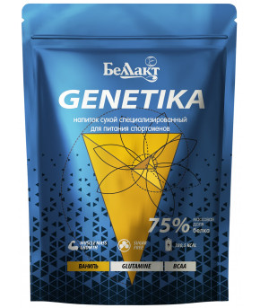 Специализированный продукт Genetika для питания спортсменов 75% Glutamine+BCAA ваниль 500г