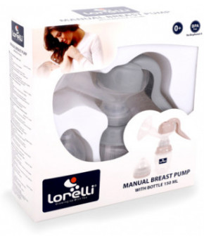 Молокоотсос ручной Lorelli с бутылочкой Grey 150мл 