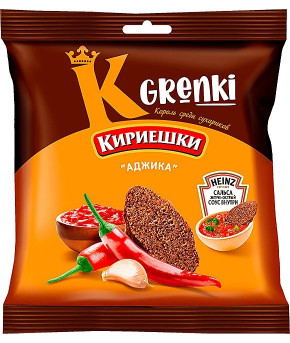 Гренки Кириешки со вкусом Аджика и соусом Heinz Сальса жгуче-острым 70г