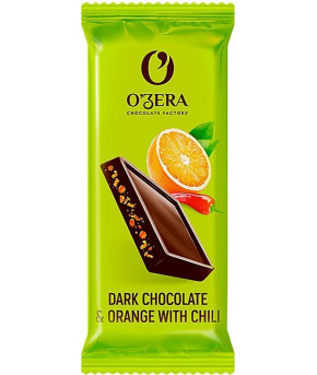 Шоколад тёмный O`Zera Dark&Orange with Chili с апельсиновыми криспами и перцем чили 24г
