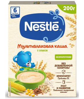 Каша Nestle мультизлаковая 5 злаков безмолочная 200г