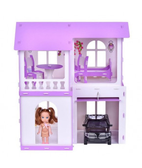 Кукольный домик Полесье Алиса бело-сиреневый с мебелью