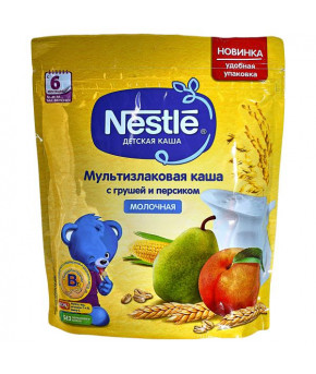 Каша Nestle мультизлаковая груша персик молочная дой-пак 200г