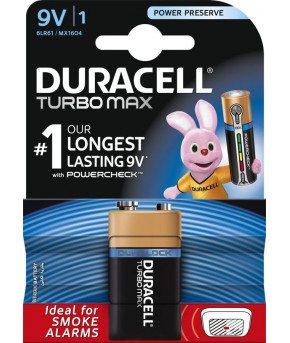 Батарейки Duracell Turbo Max 9V 6LR61 1шт