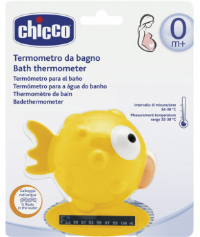Термометр Chicco Рыбка шар жёлтый для ванны 0+