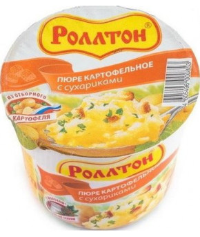 Пюре Роллтон картофельное с сухариками 40г
