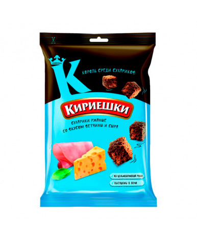 Купить Сухарики Кириешки соленые со вкусом ветчины и сыра 100г