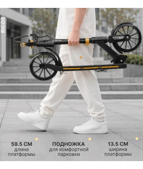 Самокат подростковый Ricos Ricos Dart Black Gold