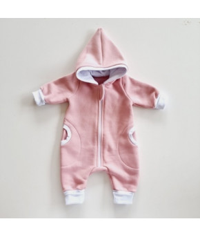 Комбинезон Sofi Гном с капюшоном розовый футер с начёсом р-р 56-62 