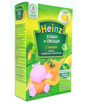 Каша Heinz пшенично-кукурузная с тыквой безмолочная 200г
