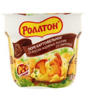 Пюре Роллтон картофельное жареные лисички со сметаной 40г