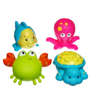 Набор резиновых игрушек для ванны Крошка Я Морские друзья 4шт
