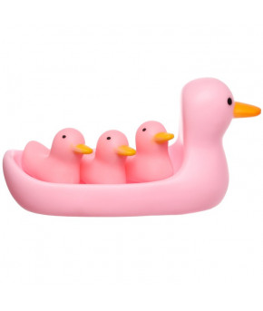 Набор резиновых игрушек для ванны Крошка Я Мыльница розовые уточки 4пр