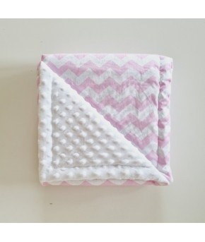 Одеяло-плед Sofi Розовые зигзаги плюш 90x90см