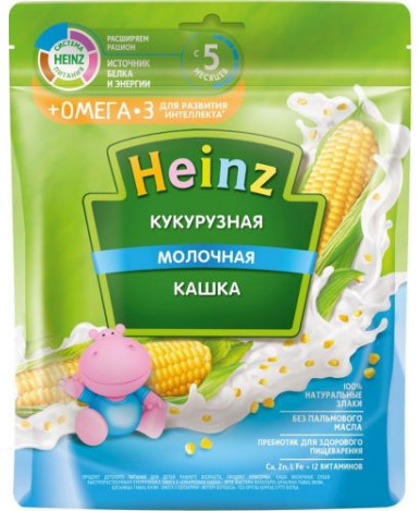 Каша Heinz кукурузная с омегой молочная мягкая упаковка 200г 