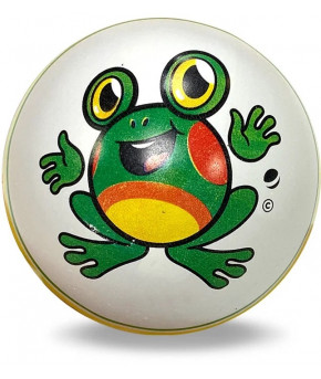 Мяч Лягушонок (желто-зеленые полосы) 10см
