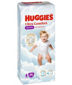 Подгузники-трусики Huggies Ultra Comfort для мальчиков 4 (9-14кг) 46шт