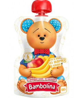 Пюре Bambolina яблоко-банан 100г