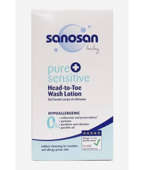 Средство для купания Sanosan Pure+Sensitive 2в1 200мл